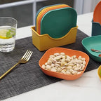 Aura 10-Pcs Square Plastic Plate Set