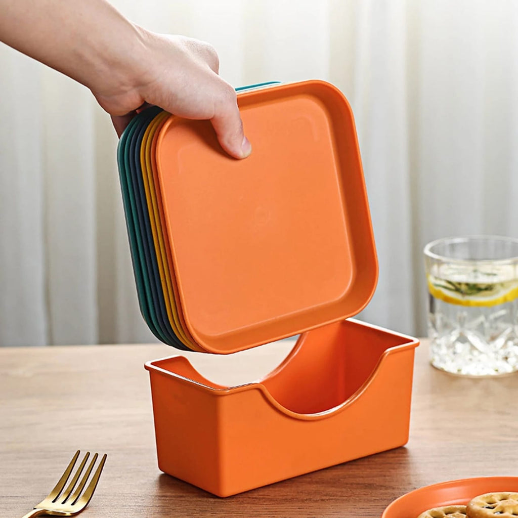 Aura 10-Pcs Square Plastic Plate Set