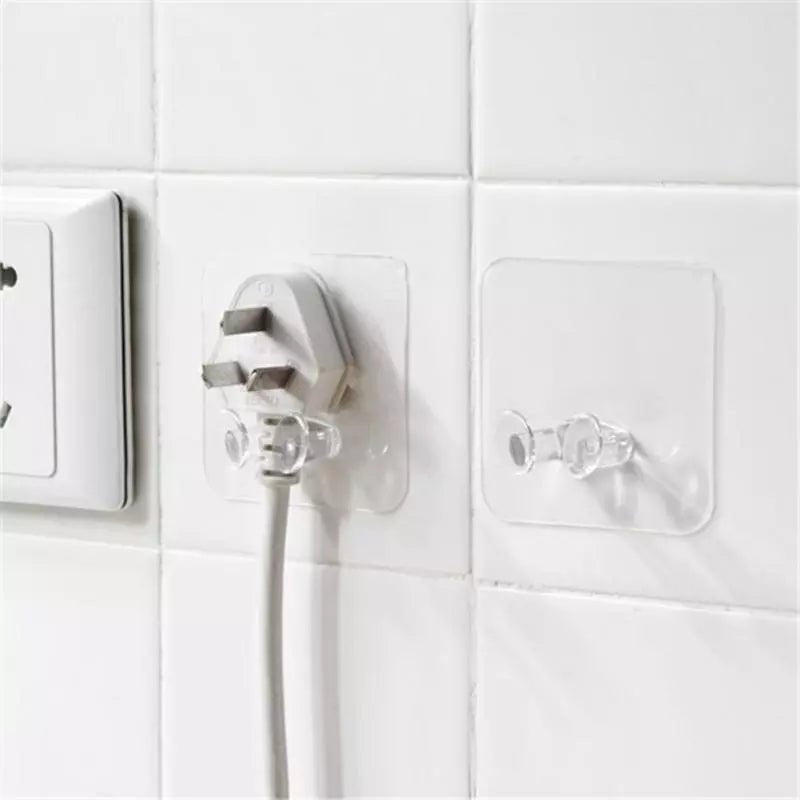 Adhesive Wall Hanger Storage Transparent Hooks Pack Of 5 - All-In-One Store