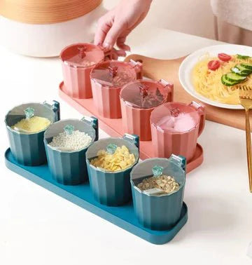 Multi Grid Kitchen Seasoning Set With Spoons - All-In-One Store